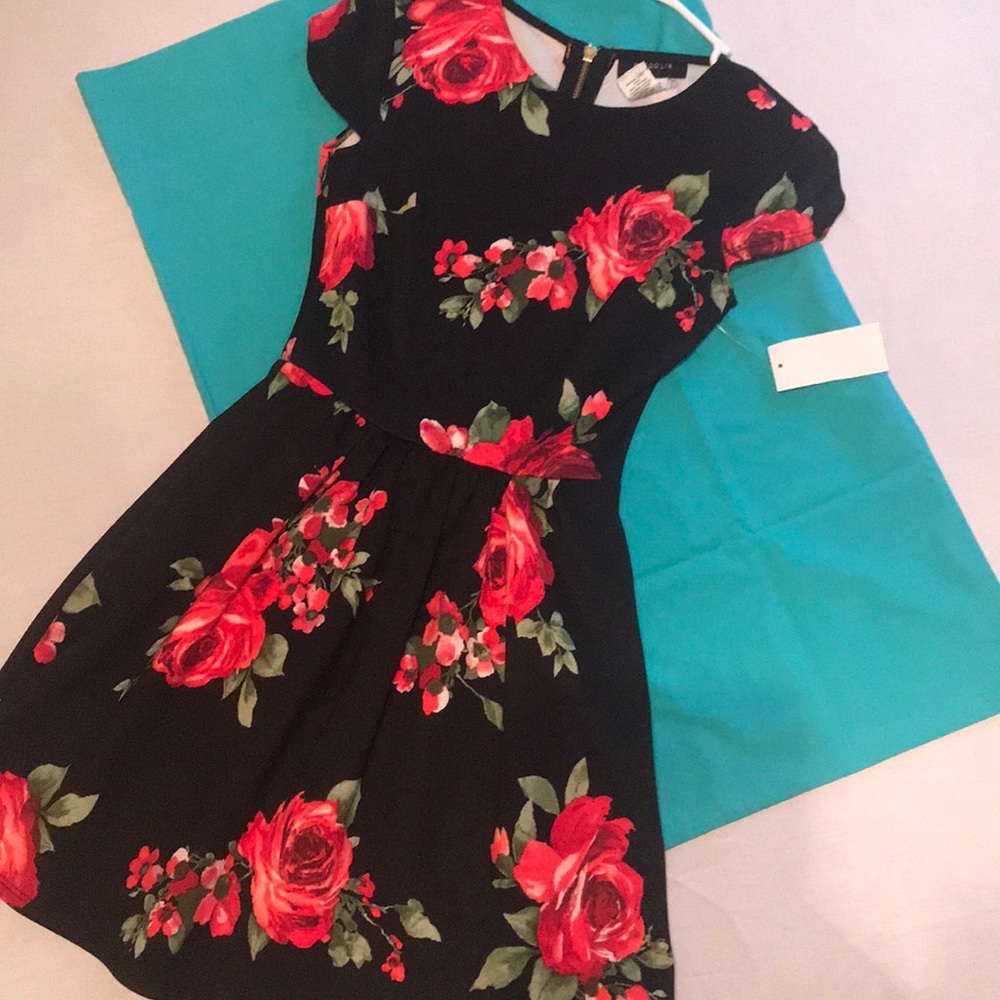 Black floral dress